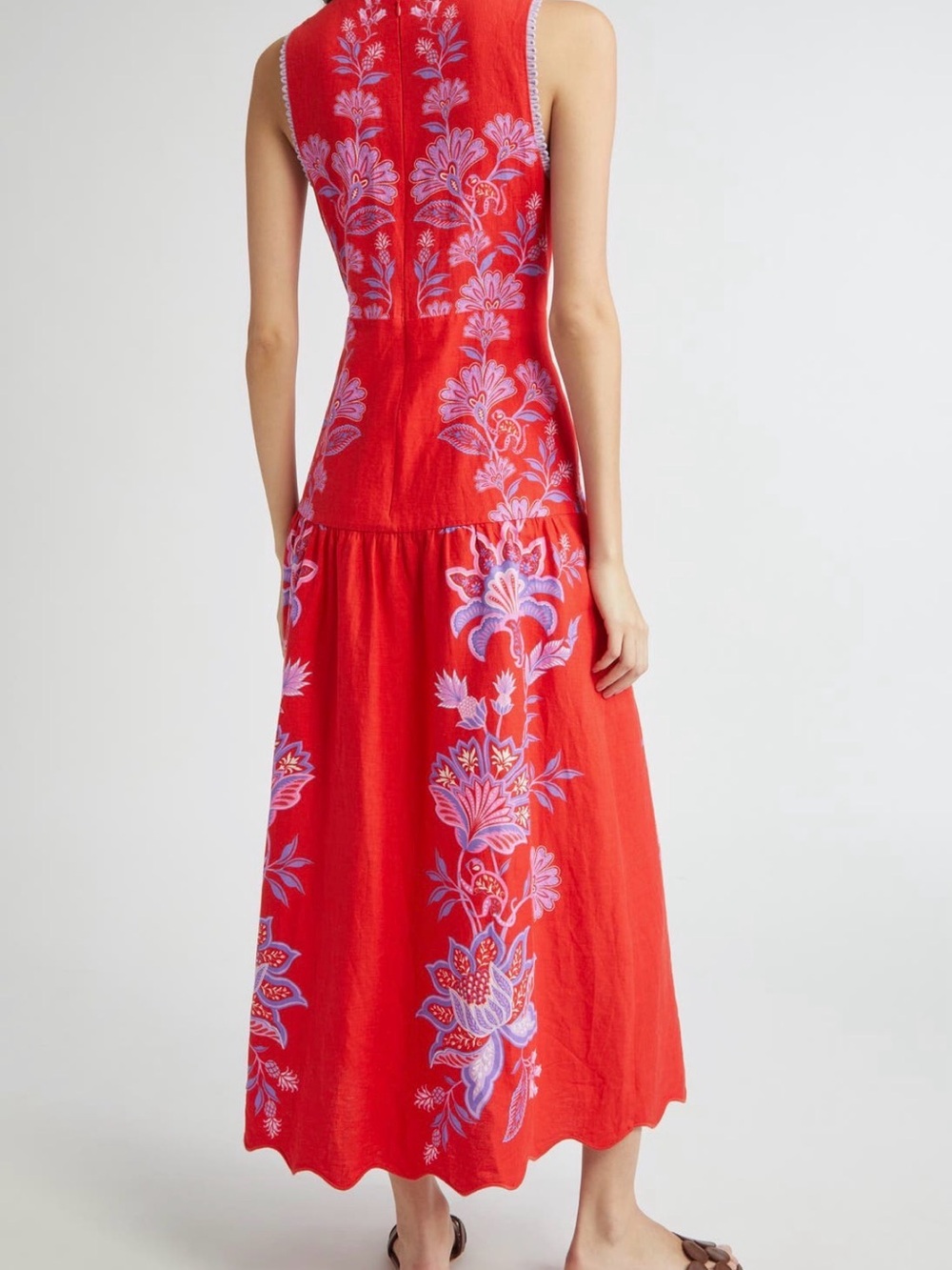 FARM Rio Porcelain Garden Floral Linen Maxi Dress – Size M - Picture 2 of 13